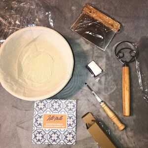 Lilli Nello Round Banneton Bread Proofing Basket Set Sourdough Baking Kit 9 Inch